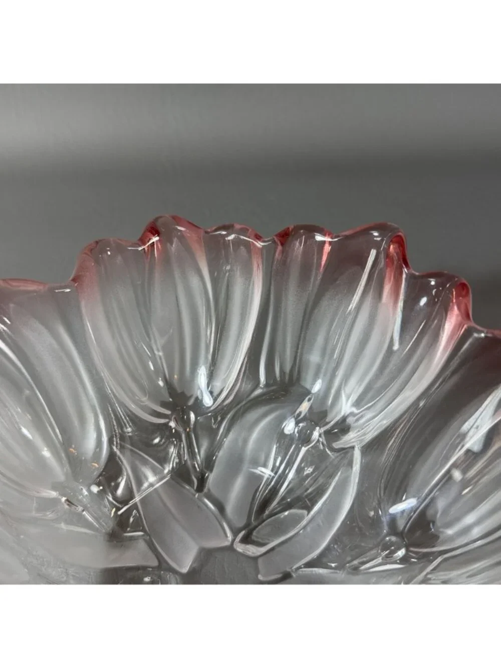 Vintage Arcoroc France Pink Tulip Glass Bowl 7.5